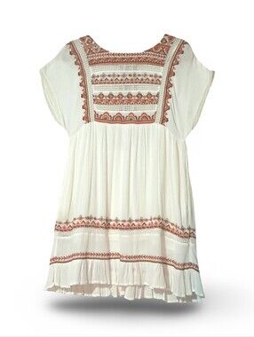 Free People Sunrise Wanderer Mini Dress EUC XS-Runs Big! 100% Viscose